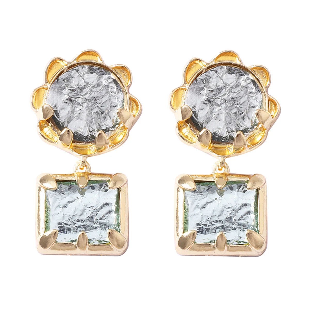 Persönliche Metall-Quadrat-Kristall-Strass-Ohrhänger für Damen 2026 Trendiger Schmuck Luxus-Bankett-Party-Accessoires – Detail 6
