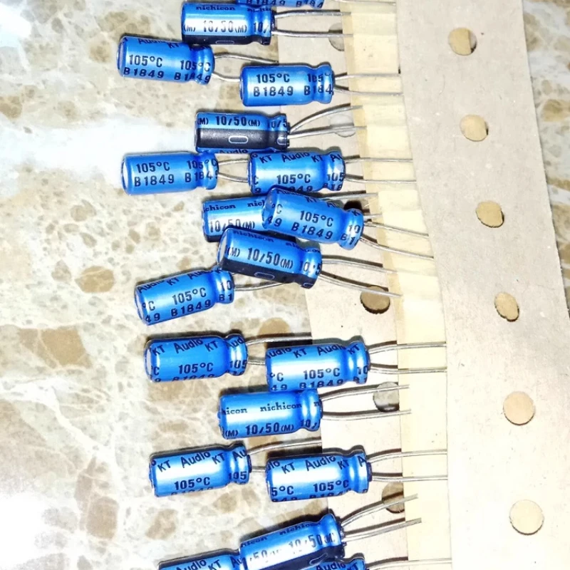 10 قطعة/100 قطعة الأصلي Nichicon الصوت KT سلسلة 5X11 مللي متر 50V10uF اوديوفيلي مكثفات كهربائية 105 درجة