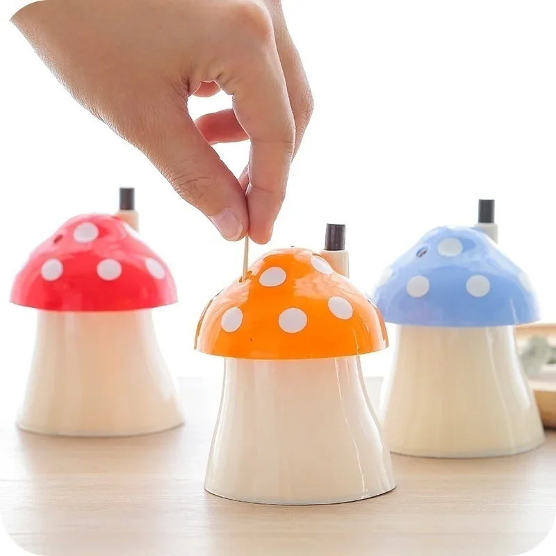 1pc Creative House and Mushroom Shaped Automatic Toothpick Holder Pocket Small  Box