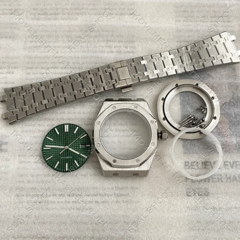 41 مللي متر البلوط حالة الياقوت تعديل الملحقات الميكانيكية NH35 ساعة يد تعمل بالحركة مجموعة كاملة + الهاتفي + إبرة