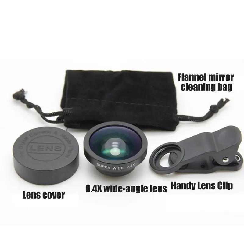 Phone Camera Lens Portable Phone Camera 0.4X Wide Angle Lens Clip On Design Mobile Phone Lens Camera Lens For Tablet &