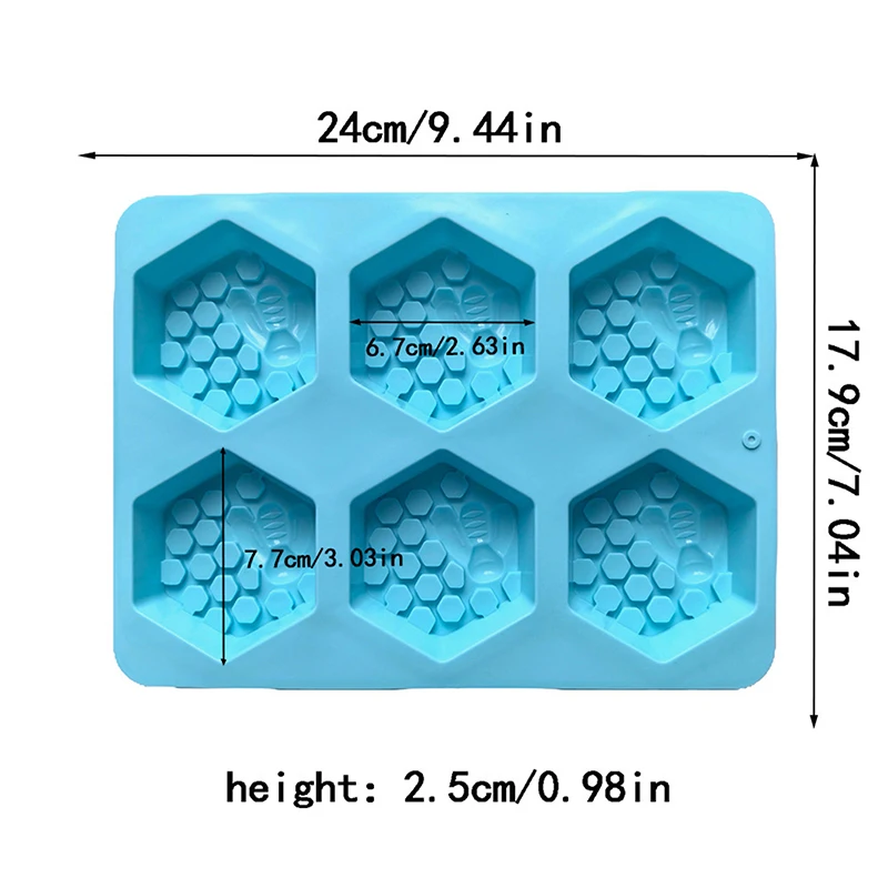 3D Bee Honeycomb Silicone Soap Mold DIY Soap Making Supplies Handmade Chocolate Cake Decoration Baking Tools