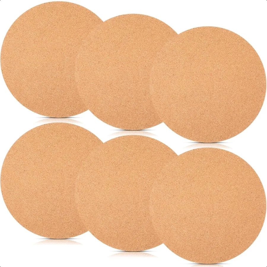 6 قطعة 12 بوصة قاعدة أكواب نباتية الفلين حصيرة الفلين الركيزة للنباتات المستديرة ماصة Corkboard حصيرة وسادة زارع الصحون لتناول الطعام المطبخ #1