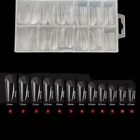 120 नकली नाखून, सेमी-फ्रॉस्टेड क्लियर कॉफिन, नकली नाखून टिप्स, नाखूनों पर प्रेस, सोखें, विस्तार के लिए पूरा कवर नेल कैप्सूल 10 best sales नाखूनों पर ताबूत प्रेस - №2