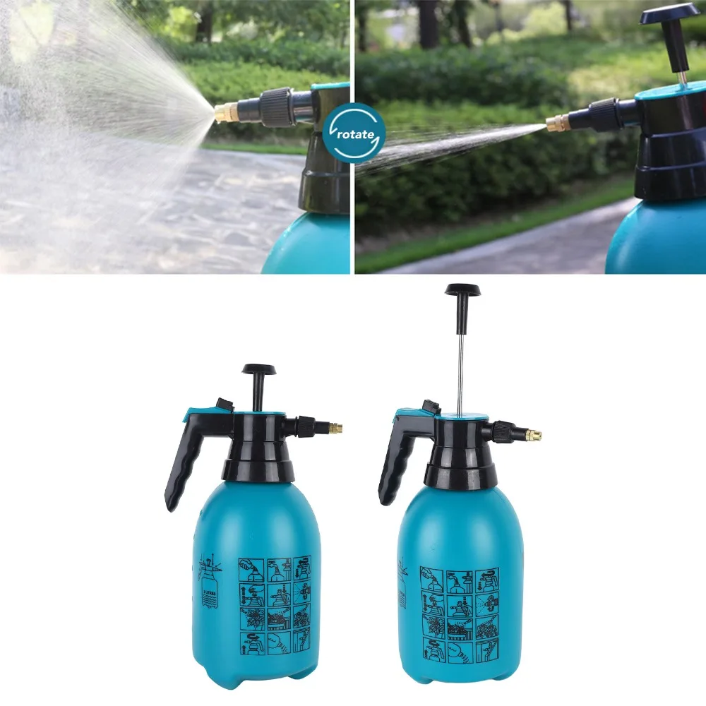 Thickened Plastic Body Pressure Sprayer Adjustable Nozzle Copper Nozzle Pump Sprayer 2L Capacity Blue Color Atomizer Sprayer