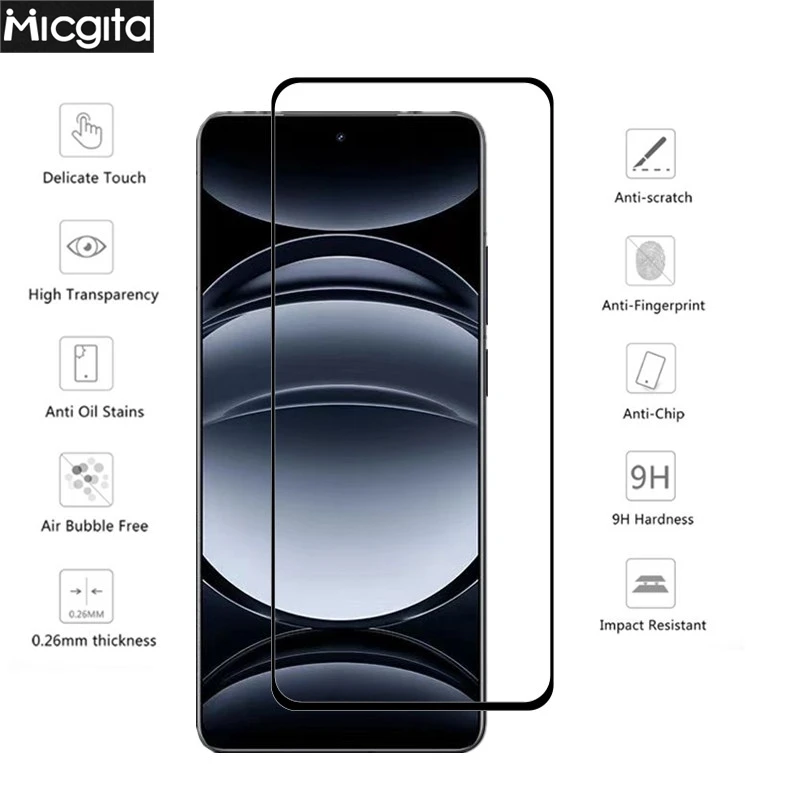 9H Tempered Glass Film For Realme GT6 China Screen Protector Shockproof Anti-Scratch GT6 Soft Fiber Camera film image 3