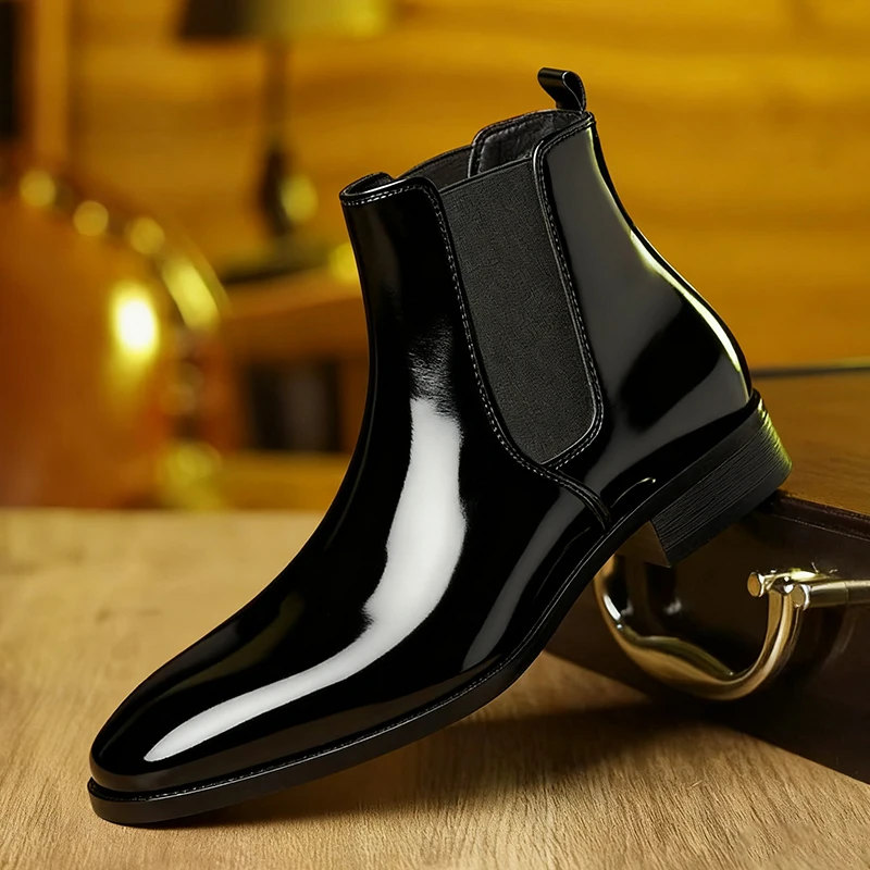 ビジネスメンズチェルシーブーツブラックブラウンブリティッシュカジュアル快適で暖かいファッショナブルな高品質ブーツ紳士ソーシャルブーツ男性