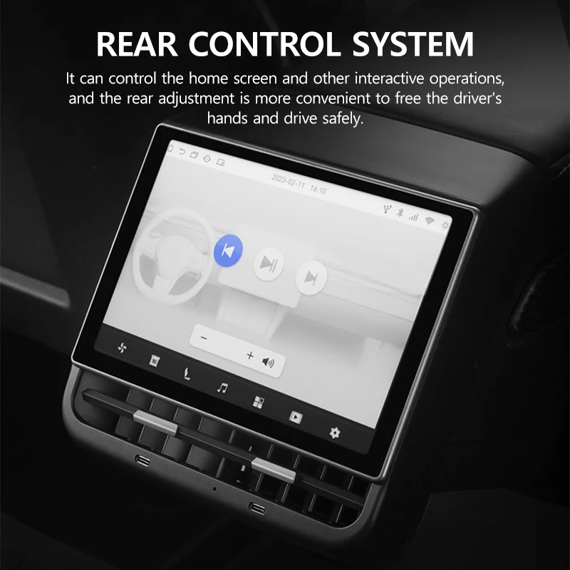 8.66 inch Rear Display Screen for Tesla Model 3 2017-2023 Model Y 2019-2024 4G 64G Rear Entertainment Display Support