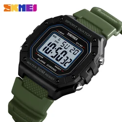 SKMEI-reloj Digital deportivo para hombre, pulsera con pantalla de luz trasera militar, resistente al agua, 5bar