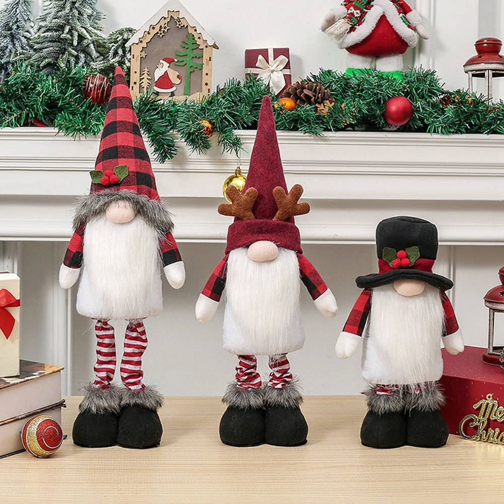 Christmas Gnomes Scalable Long Legs Scandinavian Ornaments Dwarf Handmade Elf Home Halloween Christmas Home Decor Holiday Gifts