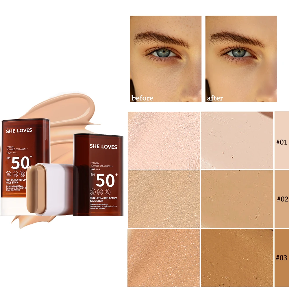 Spf 50 Sunscreen - Stick 3-in-1: Fondotinta, Correttore e Protezione