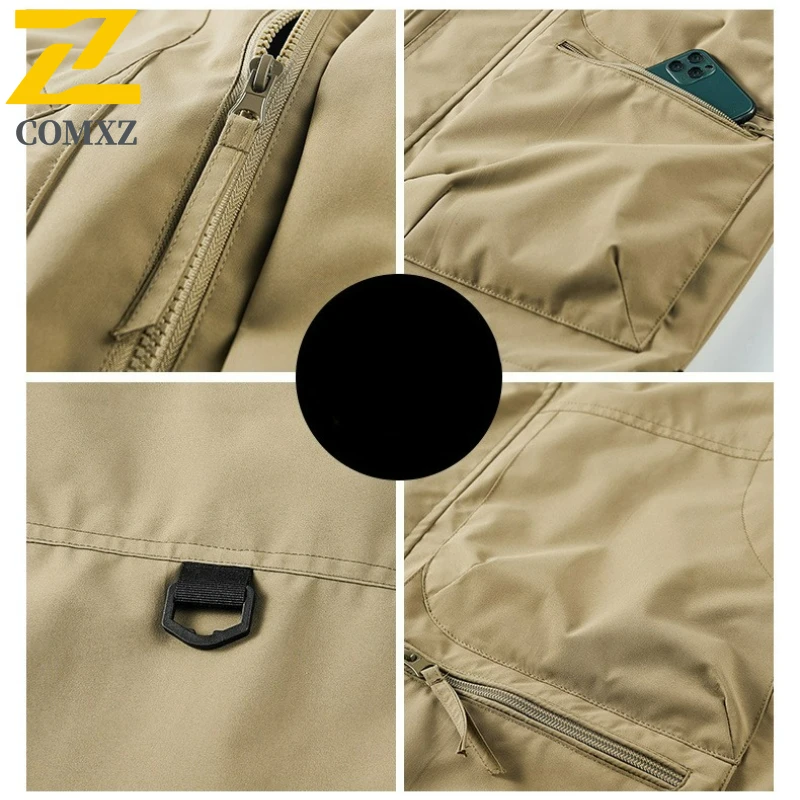2025 Autumn New Men's US Work Vest Male Photographer Hiking Fishing Lightweight Waistcoat Mesh Cargo Sleeveless Jacket Tool Vest