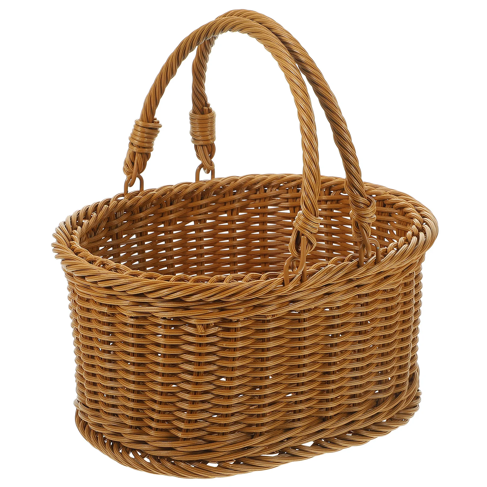 

Hand Woven Picnic Vintage Storage Basket For Fruit Bread Snacks Outdoor Party Wedding Rustic Woven Basket