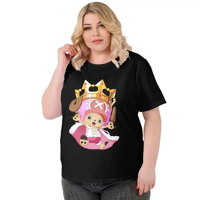 

One Piece Anime Casual Women Cotton Chopper T-Shirt Summer Cosplay Short Sleeves Tees Street Oversize Fashion O-Neck Clothes