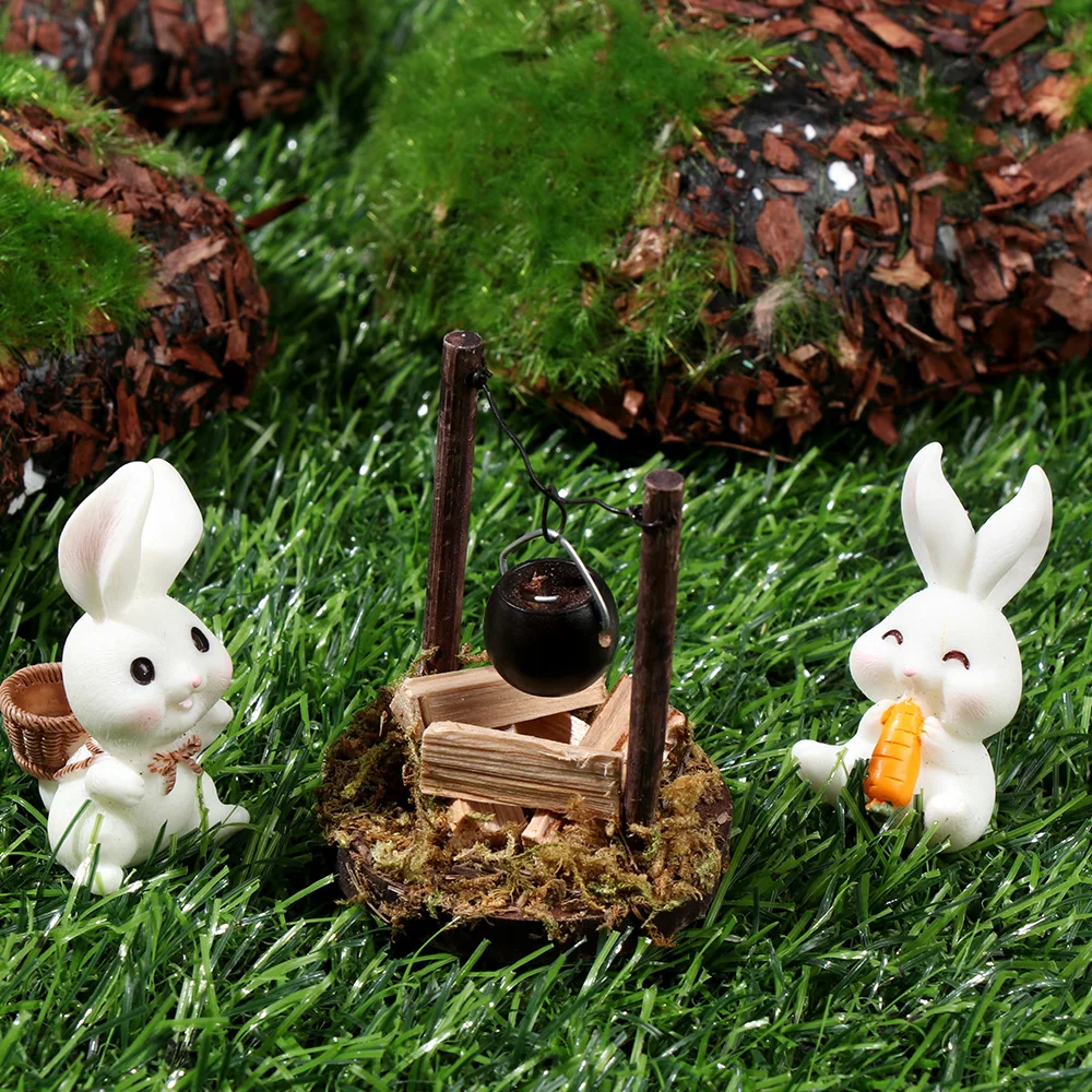 1:12 Scale Dollhouse Miniatures Bonfire Campfire Villa Scene Model Micro Landscape Fairy Garden Decor Playing House Accessories