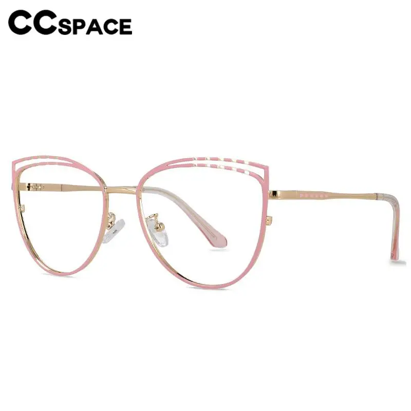 56662 Women Fashion Large Size Metal Optical Spectacle Frame Cat Eye Anti Blue Computer Glasses Eyebrow Glasses Frame