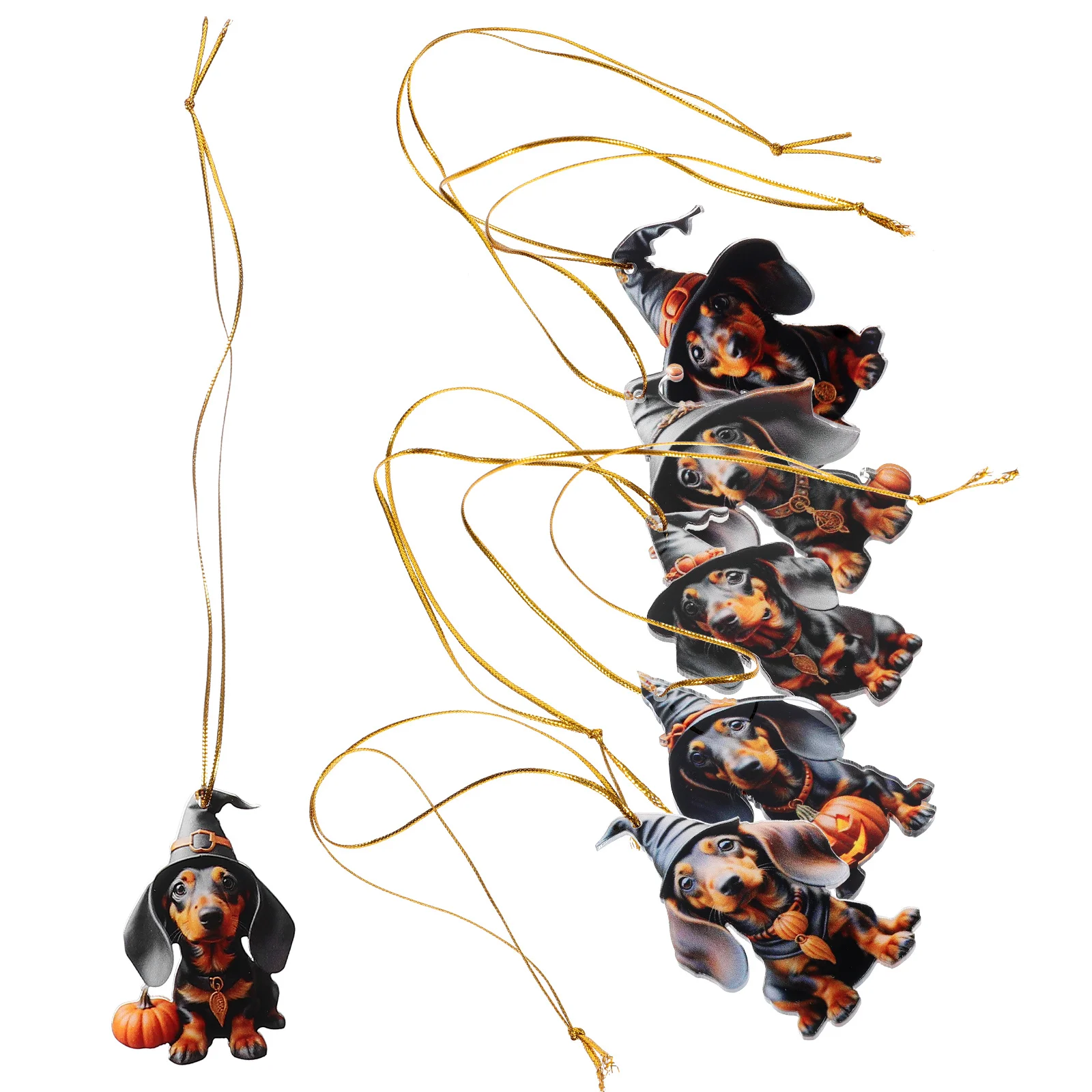 

6pcs Dachshund Christmas Ornaments Sausage Dog Acrylic Hanging Pendant Tree Party Home Decor Xmas Tree Sausage Dog Hanging