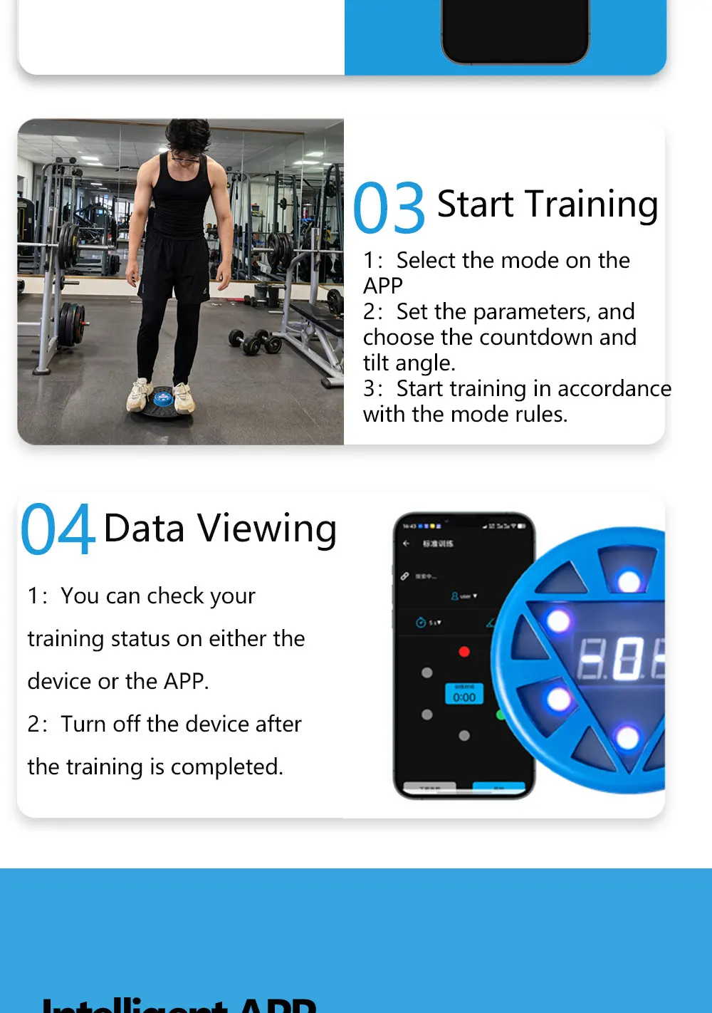 QUELING Smart Balance Board mit Führungslicht – Vollspektrum-Trainingsgerät für Rehabilitation, Erholung und Heimfitness – Detail 3