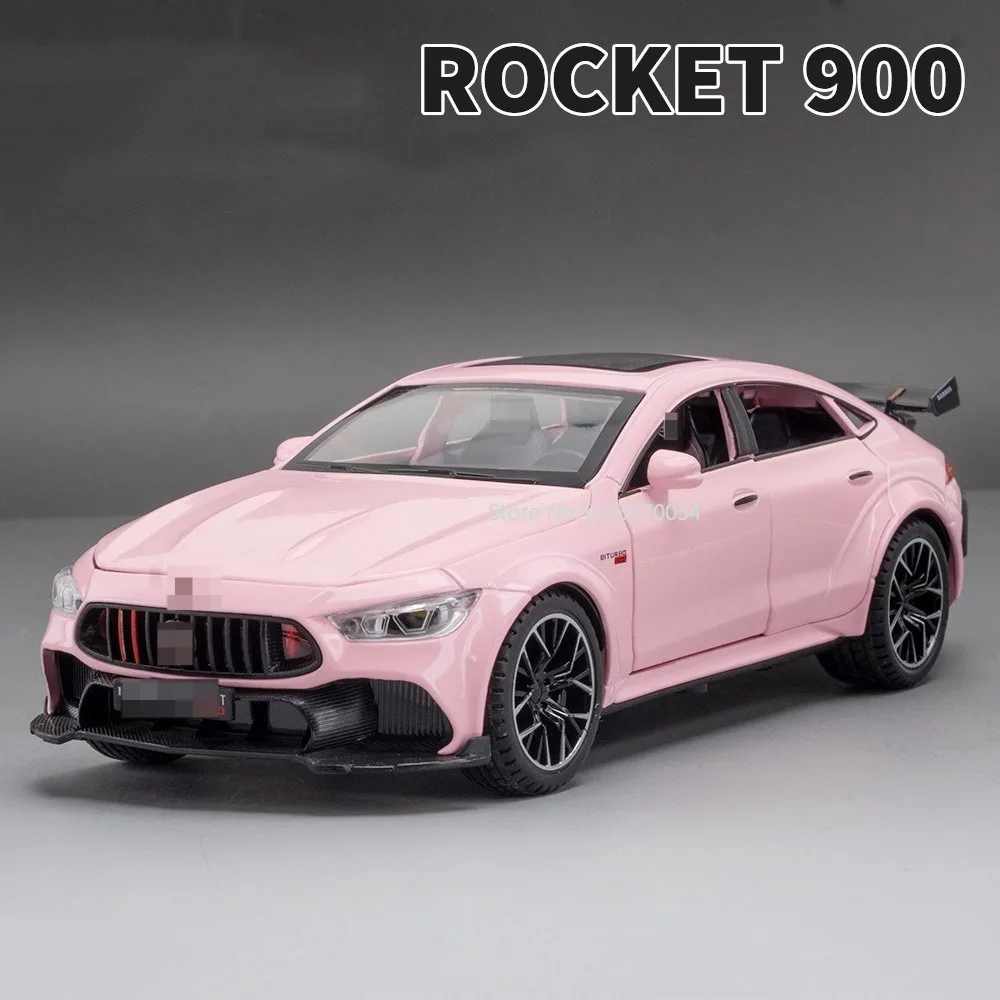 Rocket 900-合金のおもちゃの車モデル,子供用のゴムタイヤ,シミュレーション,6つのドアが可能,男の子用の装飾,ギフト1:24