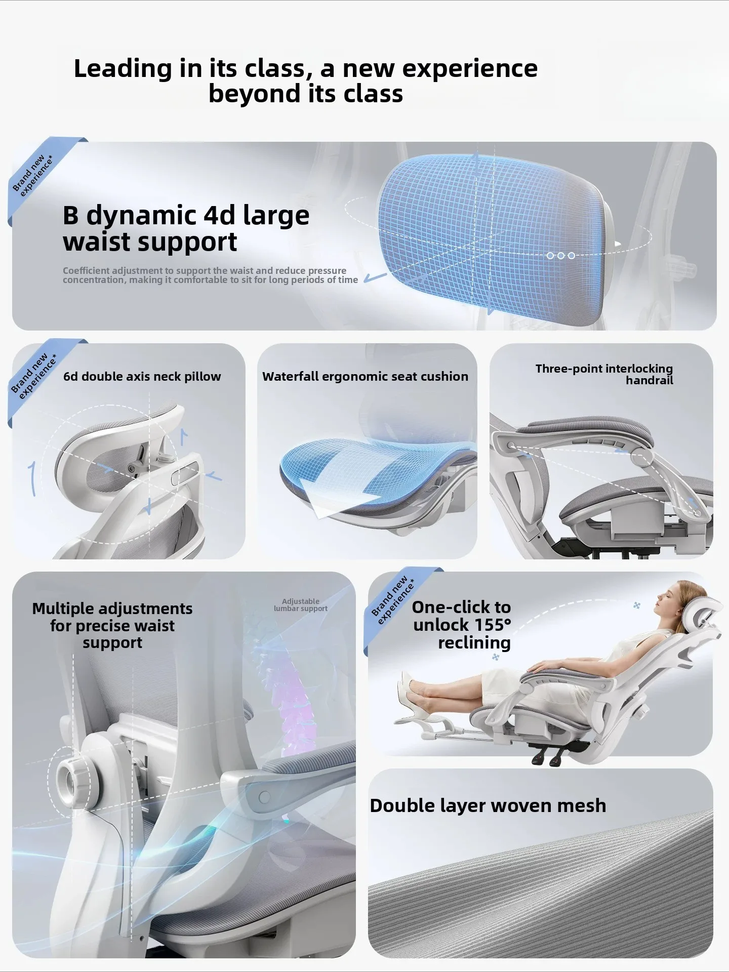 Ergonomic Office Chair High Back Mesh Computer Desk Chair with Lumbar Support Reclining