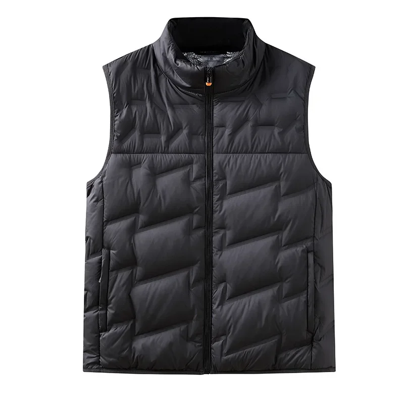 New Arrival Suepr Large Winter Men\'s Fashionable Simple Stand Up Collar Lightweight Down Vest Plus Size XL XXL3XL4XL5XL6XL 7XL