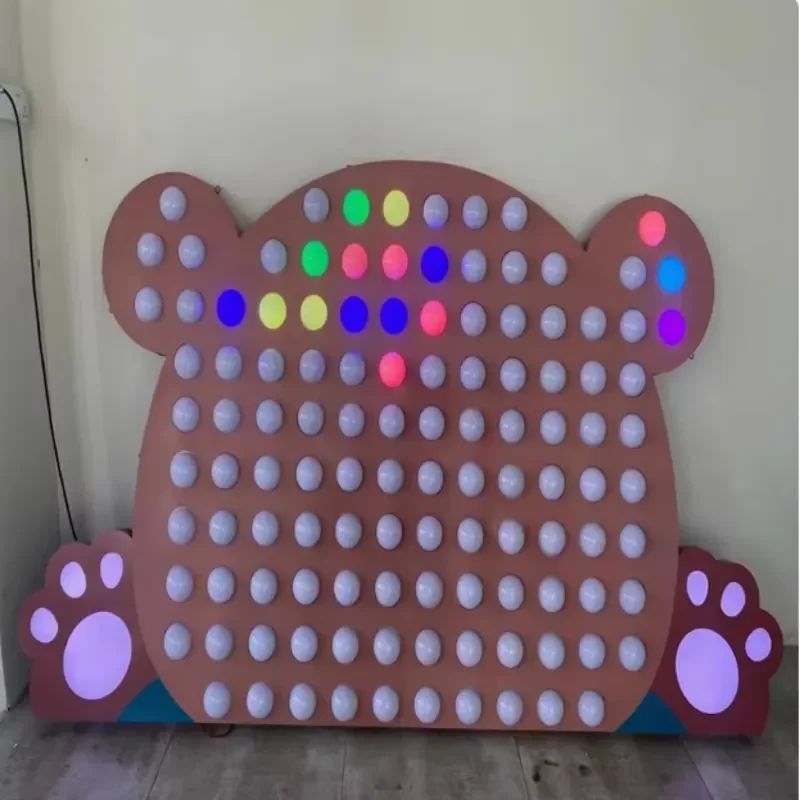 Interactive Indoor LED Wall for Shopping Mall Commercial Use Metal Card Puzzle Pixel Check-in Music Sensor Light Touch