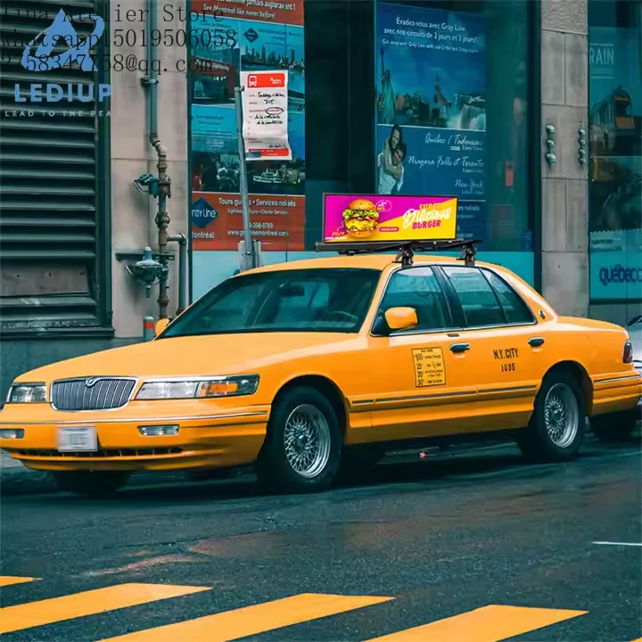 LEDIUP High Resolution Double Side Waterproof Taxi Car Top Advertising Display LED Customized Screen