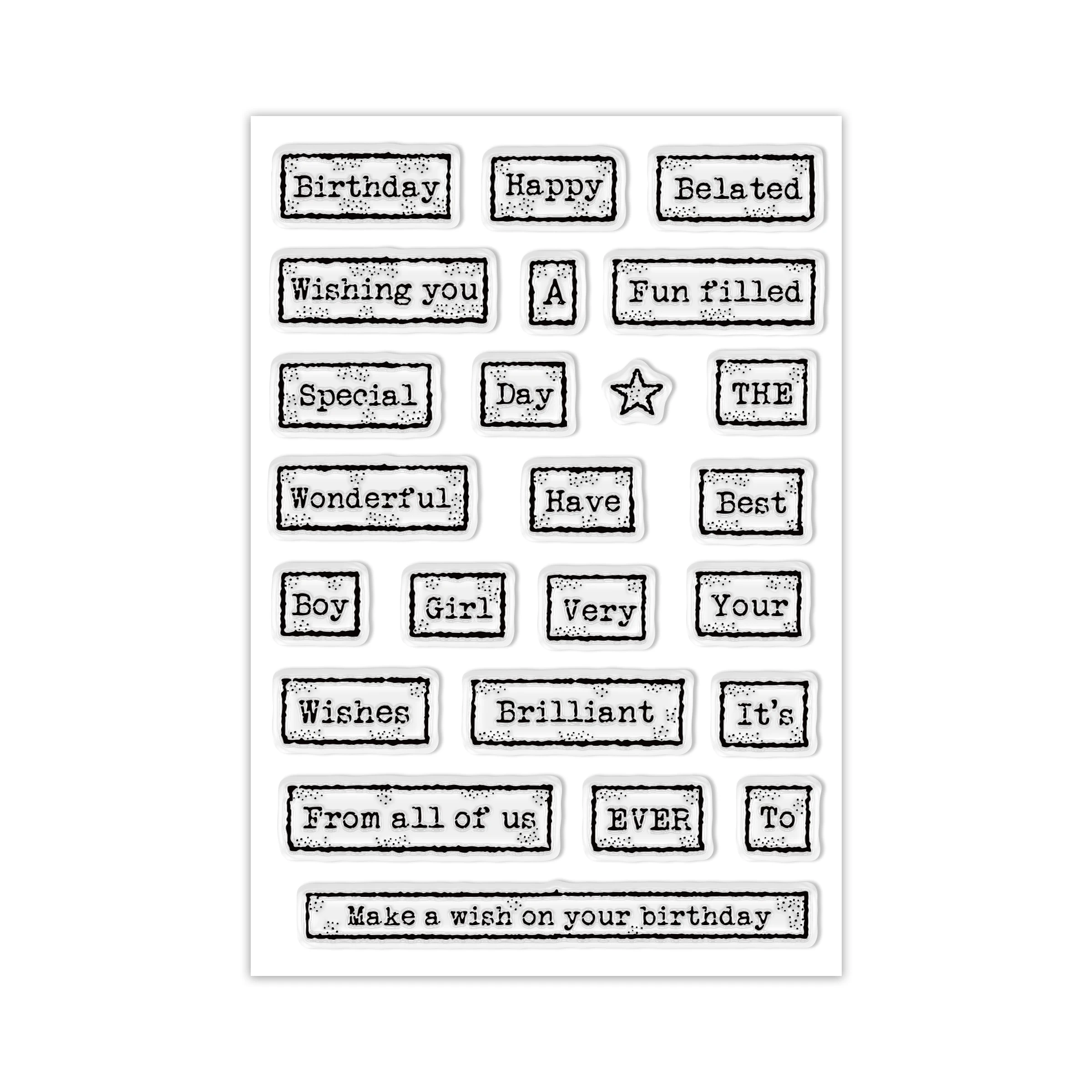 New 2024 Birthday Tape Clear Stamp, Can Be Mixed And Matched To Create Custom Birthday Wishes, For DIY Handmade Greeting Cards