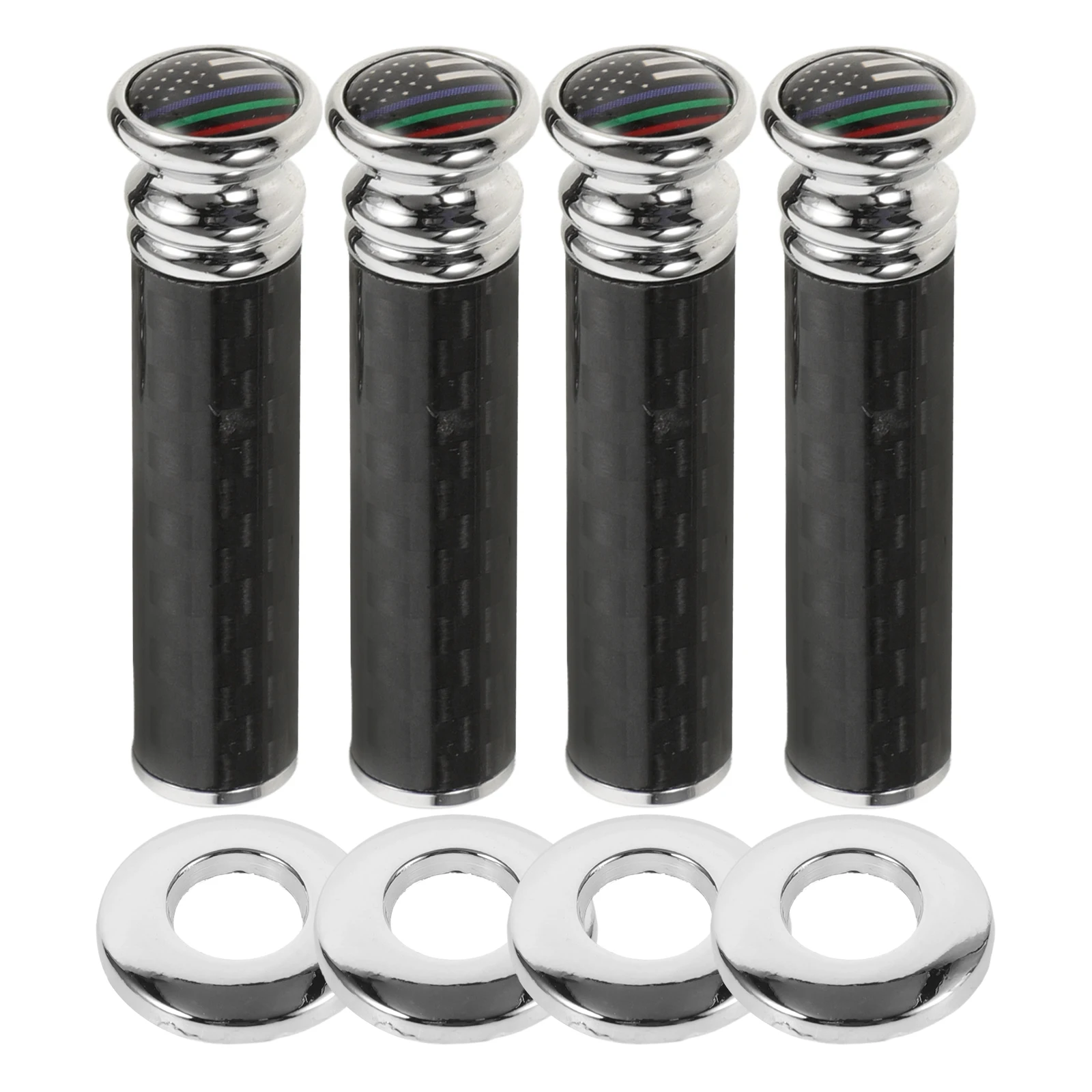 

4Sets Carbon Fiber Auto Door Lock Pin Covers Universal Lightweight Durable Decorative Car Vehicle Interior Door Pull Pins