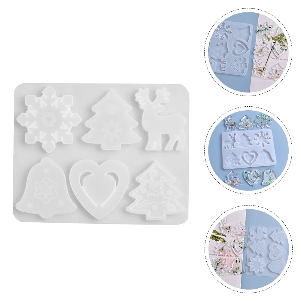 

1pc Silicone Crystal Epoxy Mold Transparent Flexible Casting Pendant Adornment Handmade Creative Christmas Gifts