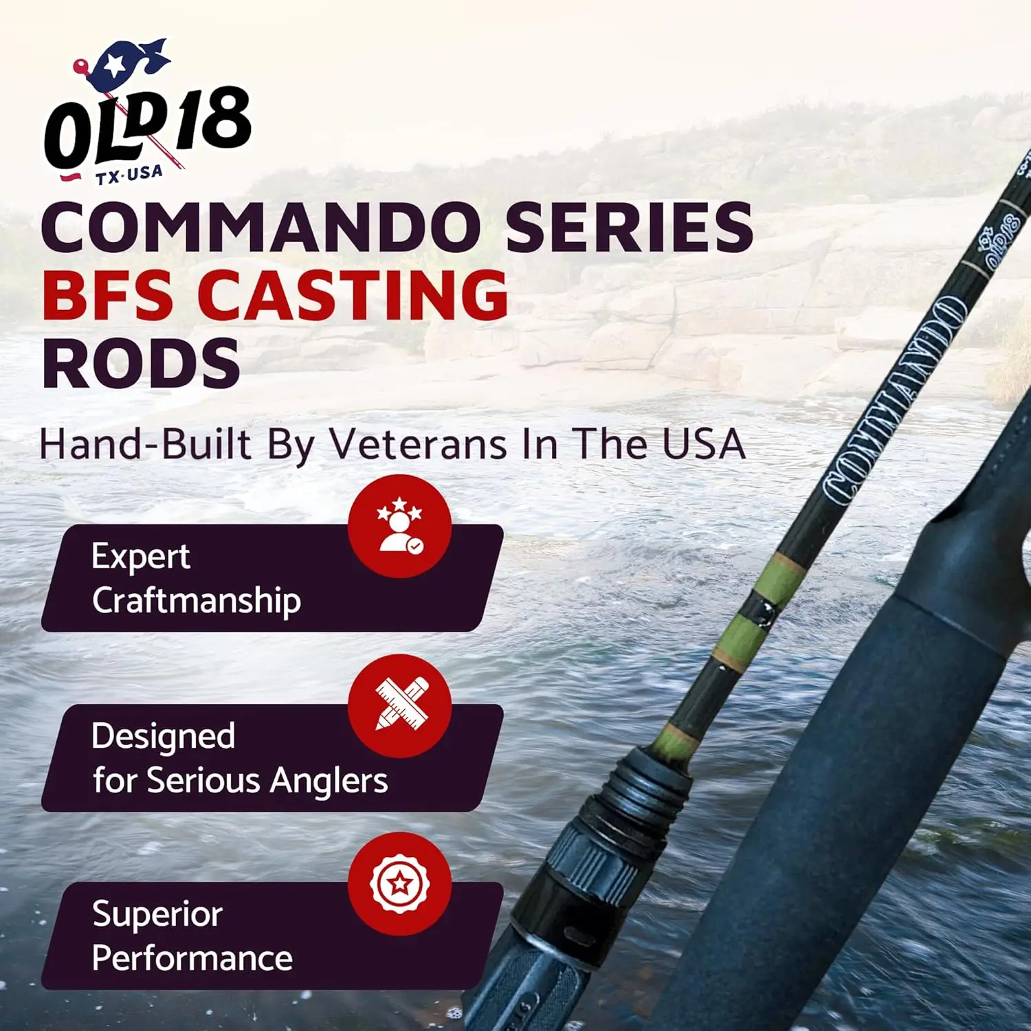 Ultra Light 7-Foot Casting Rod, BFS Performance Fishing Rod with 40 Ton Graphite Blank, EVA Grip, and D-1 Sea Guides, Premium On