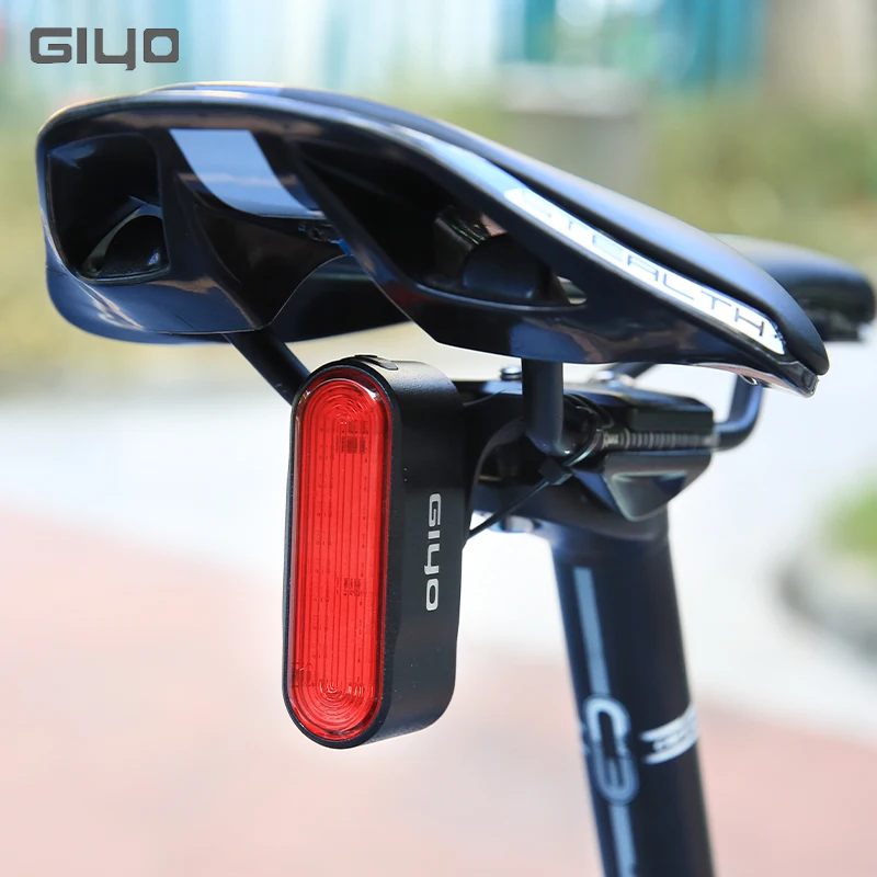 GIYO Bike Warning Rear Light IP66 Waterproof Bicycle Brake Sensing Taillight 800mAh Long Lasting USB Charge Led Seatpost Lamp