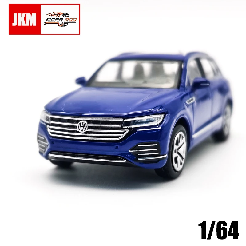 JKM Diecast Toy Cars Model Car 1/64 The Touareg Alloy Body Ruber Tires Vehicle Gifts for Adults Teenagers