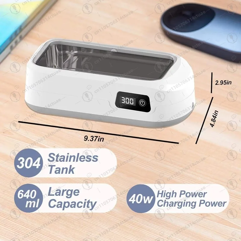 

1PC Compact Ultrasonic Cleaner for Jewelry Watches Glasses - Sonic Vibration Cleaning Machine for Home Daily Use