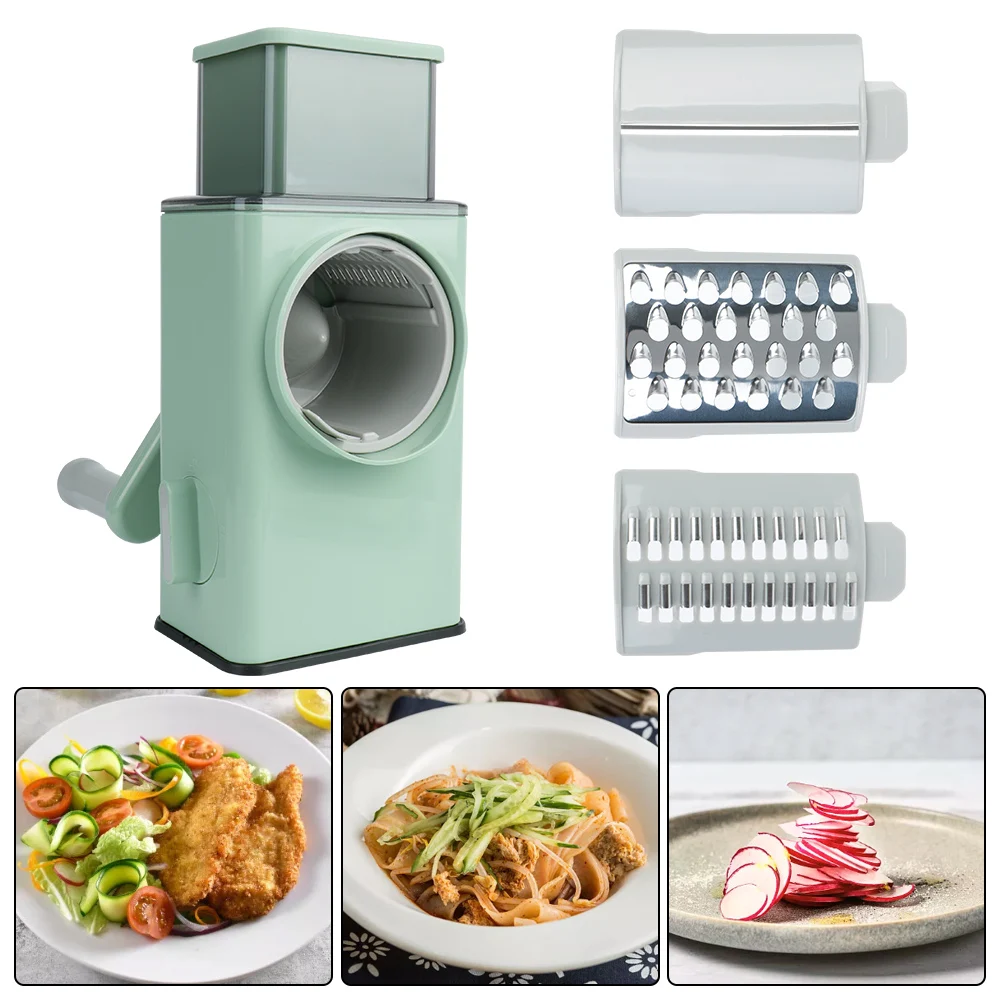 Shredded Potato Cheese Machine Multifunction Rotary Potato Chip Slicer Cutter Food processor 3 in 1 Manual Vegetable Chopper