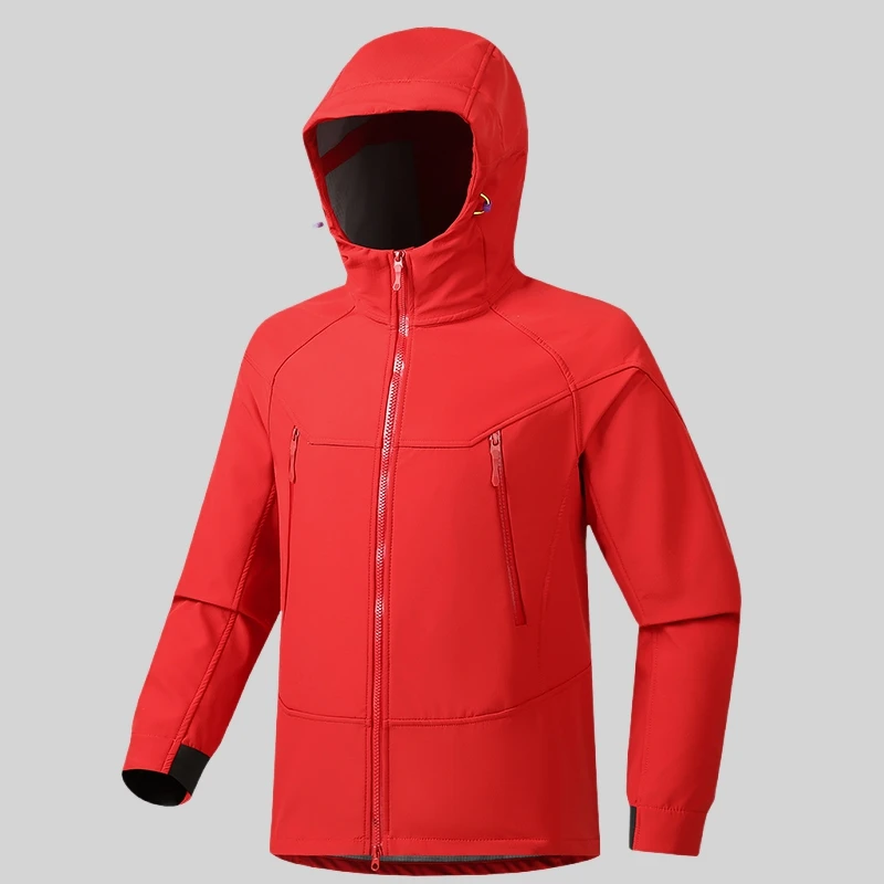 

New Autumn Winter Red Soft ell Jaet Men's Women's Outdoor Couple Windproof Waterproof Sports Coat Mountain Climbing Suit
