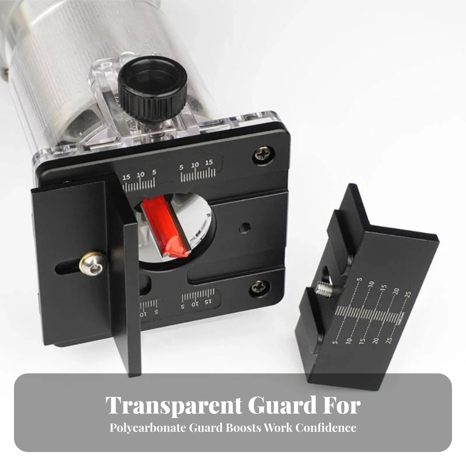 Woodworking Routing Jig with Clear Body Transparent Slotting Guide with Measurement Measurements for Woodworkers