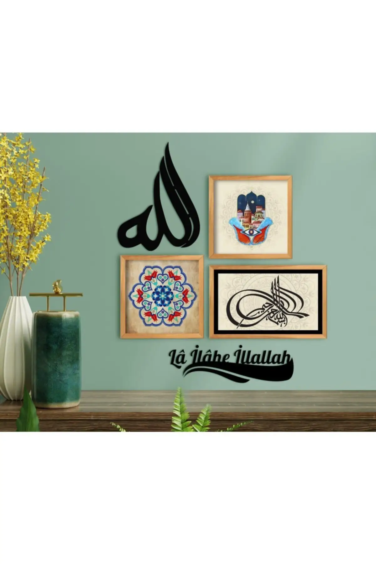 Dovi Home religious themed 3-piece wooden framed table and wall decor gift set-2