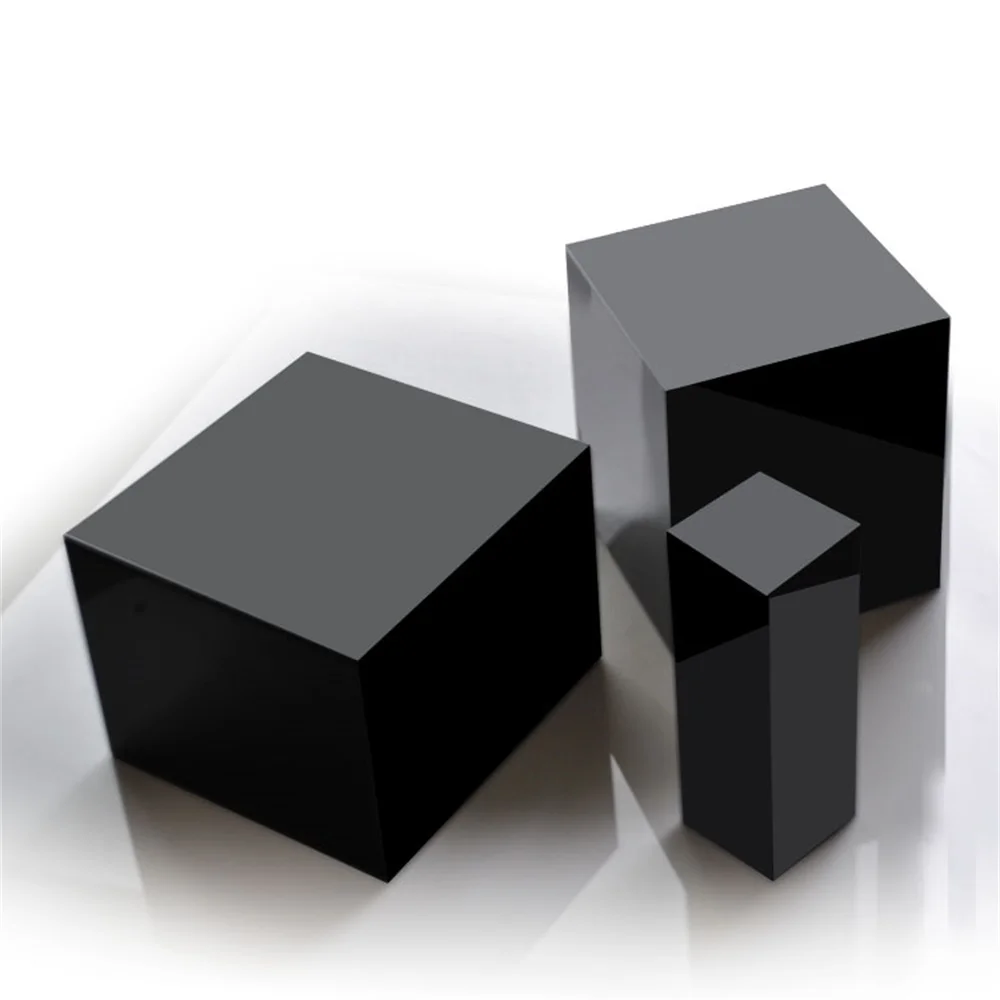 1pcs Clear Acrylic Display Stand Jewelry Shop Window Counter Label Holder Black Square Sign Rack