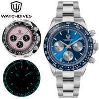 Watchdives 39mm Chronograph Watch VK63 Quartz Movement Sapphire Crystal BGW9 Supre Luminous 100m Waterproof Watches For Men