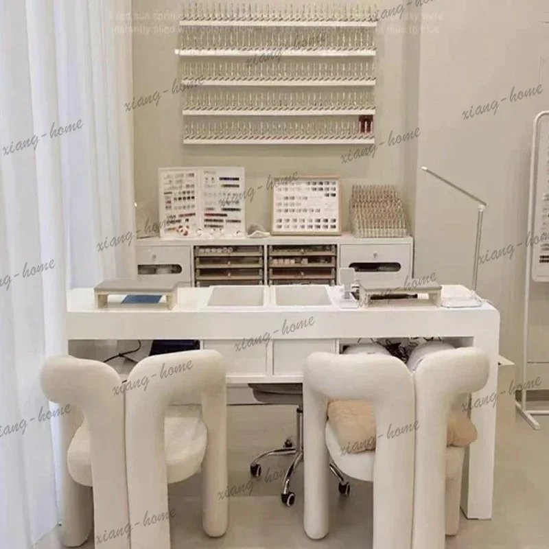 LJY Trendy Smooth Manicure Nail Table Elegant And Subtle Modern Minimalist Manicure Nail Table Classic Cute Mesa Salon Furniture