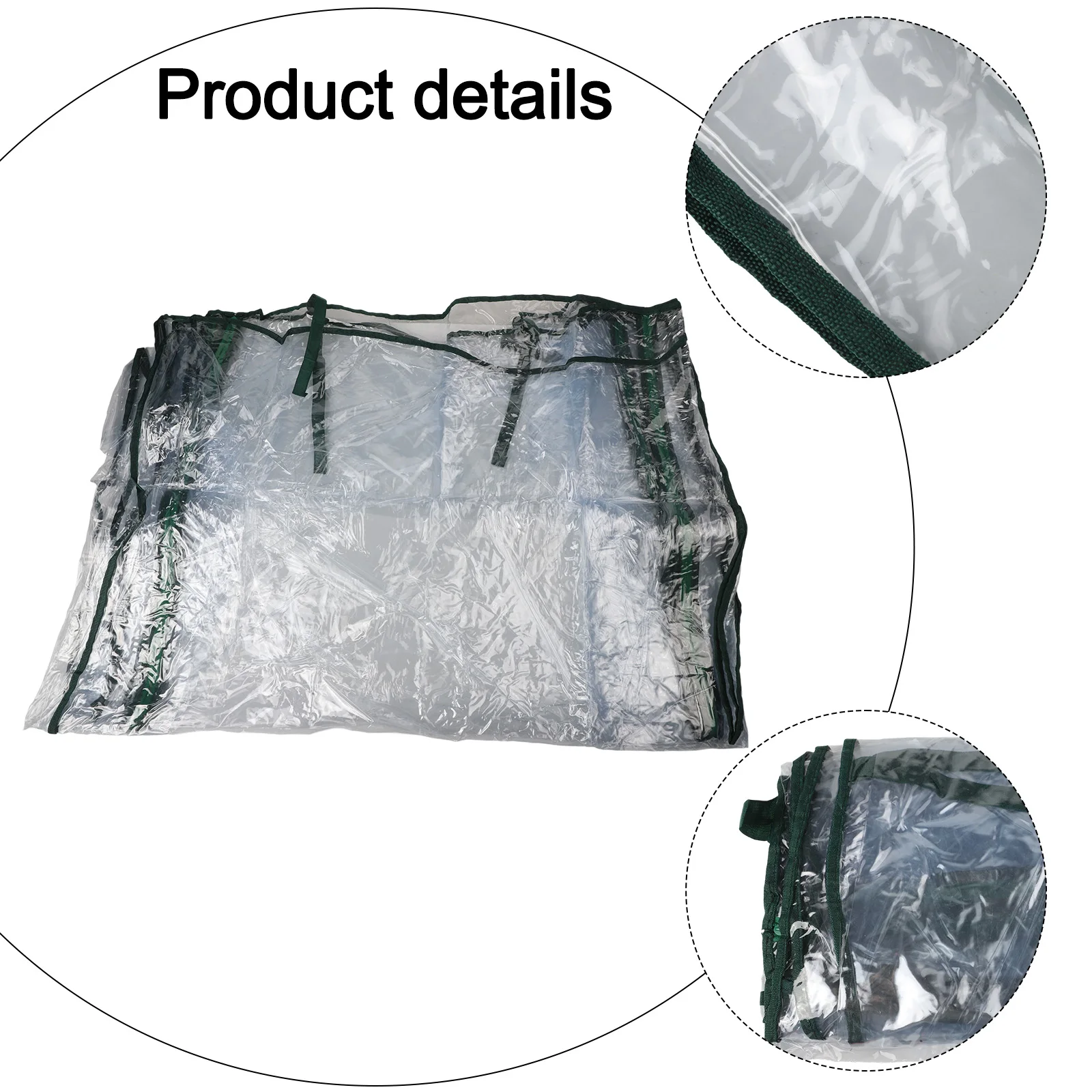 

For Home Gardening White With Green Edges Rolling Door Cover Equipment Weather Resistant For Garden And Terrace