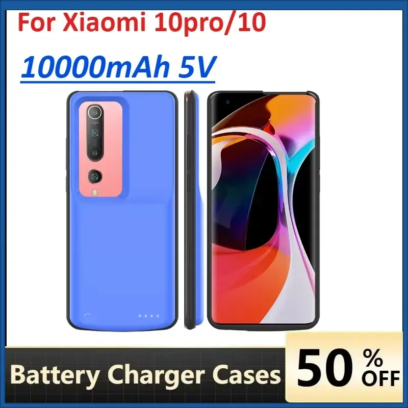 10000mAh Battery Charger Cases for Xiaomi 10pro/10 Lite Power Bank External Backup Charger Cases Mobile Phone Accessories