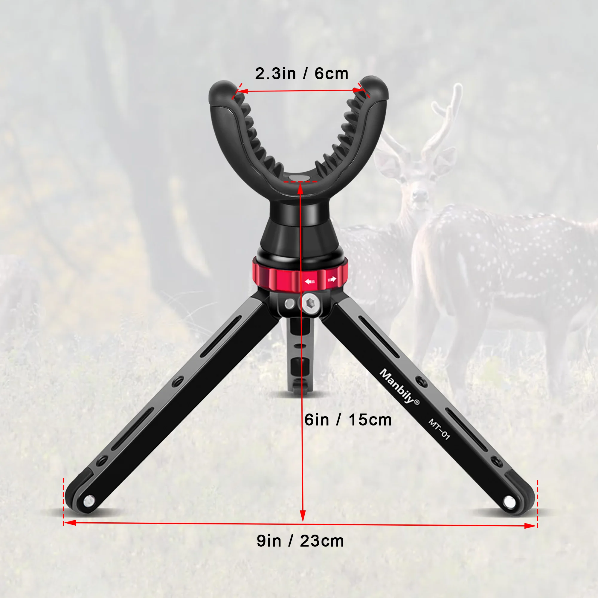 Manbily Portable Rifle Clamp Rest Head Shooting Rest Tripod Stick For Hunting Shot Camping Support Mount Holder Aluminum