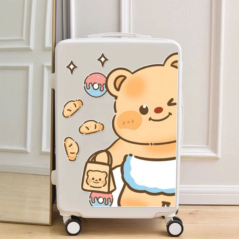 Kawaii Cute Butter Bear Large Suitcase Notebook Motorcycle Door Frame Refrigerator Decoration Stickers Wholesale