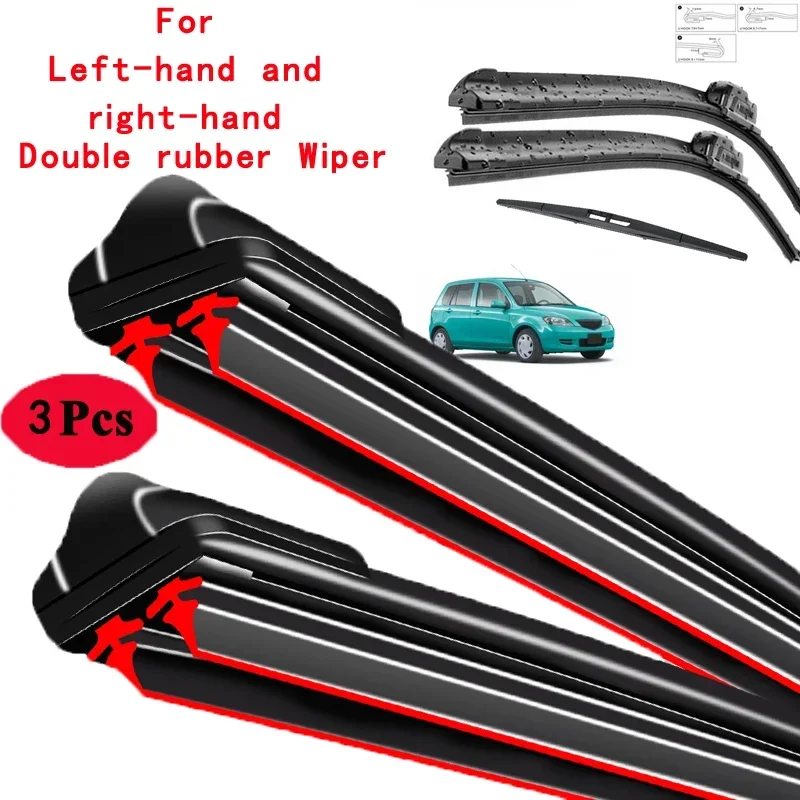 

Car Wiper Front & Rear Wiper Blades Set Kit For Mazda2 Mazda 2 Demio DY 2002 - 2007 Windscreen Windshield Window 24"+16"+14"