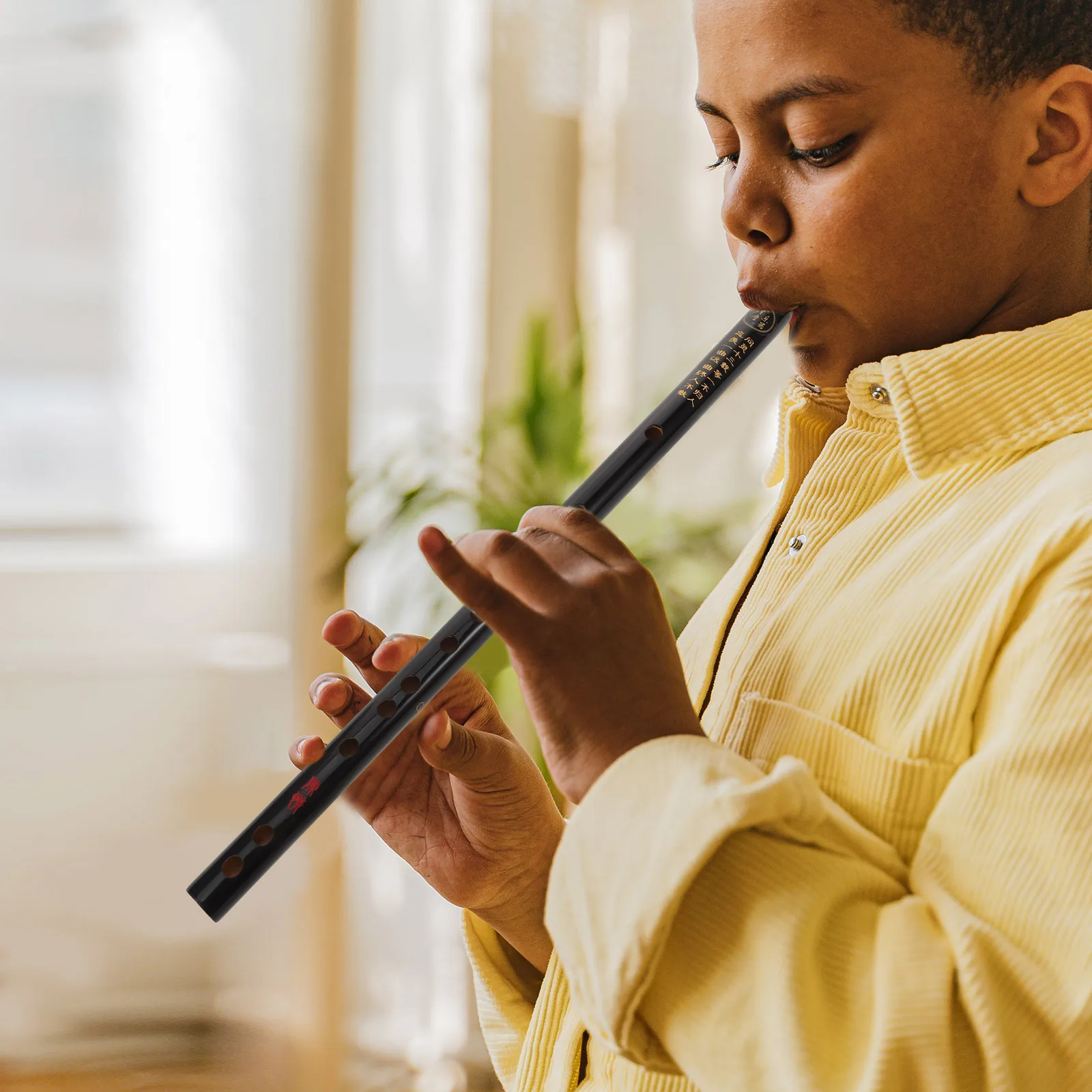 

Bamboo Flute Chinese Traditional Musical Instrument Black Color Professional Precise Tone Holes Durable Lightweight Portable