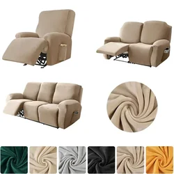 1/2/3 Seater Soft Velvet Recliner Sofa Cover Relax Armchair Slipcover All-inclusive Solid Color Couch Coushion for Living Room