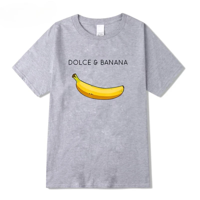 Summer Men's T-shirt High Quality 100% Cotton Funny Banana Printing Casual Loose O-neck Men Short Sleeve T-shirt Male Tees Tops