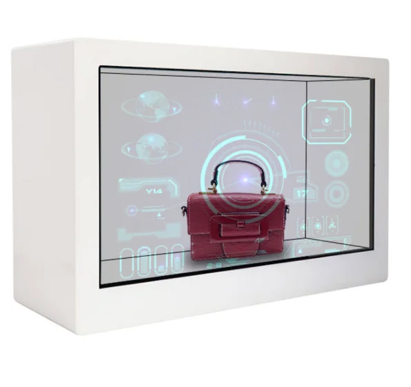 17 Inch Display Lcd Cabinet Transparent 3d Spliced Holographic Touch Screen Transparent LCD Showcase For Advertising Box